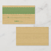 Green Rustic Chevron Wedding Place Card Plaatskaartje (Voorkant / Achterkant)
