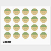 Green Rustic Chevron Wedding Stickers (Vel)