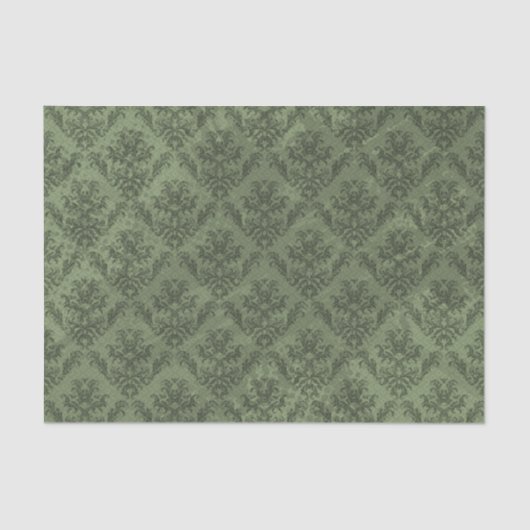 Green Rustic Damask  Wallpaper Tissuepapier (Voorkant)