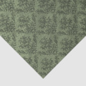 Green Rustic Damask  Wallpaper Tissuepapier (Detail)