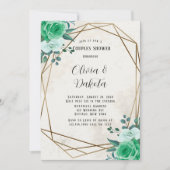 Green Rustic Florals Gold Geometric Couples — Show Kaart (Voorkant)