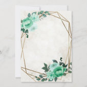 Green Rustic Florals Gold Geometric Couples — Show Kaart (Achterkant)