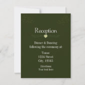 Green Rustic Forest Wedding Reception Kaart (Voorkant)