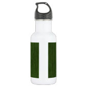 Green Rustic Grainy Wood Achtergrond Waterfles (Achterkant)