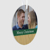 Green Rustic kerstfoto Ornament (voorkant)