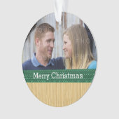 Green Rustic kerstfoto Ornament (voorkant)