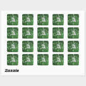 Green Rustic kerstrenrendierSticker Vierkante Sticker (Vel)