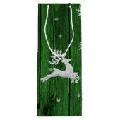 Green Rustic kerstrenrenwijn Gift Bag Wijn Cadeautas (Achterkant)