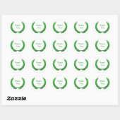 Green Rustic Laurel Wreath Bedankt Ronde Sticker (Vel)