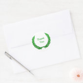 Green Rustic Laurel Wreath Bedankt Ronde Sticker (Envelop)