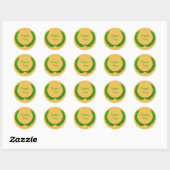Green Rustic Laurel Wreath Bedankt Ronde Sticker (Vel)