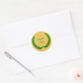 Green Rustic Laurel Wreath Bedankt Ronde Sticker (Envelop)