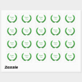 Green Rustic Laurel Wreath Bedankt Vierkante Sticker (Vel)