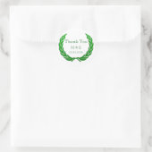 Green Rustic Laurel Wreath Persoonlijk Dank u Ronde Sticker (Tas)