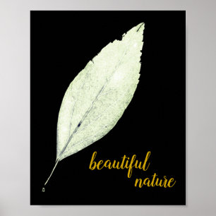 Green Rustic leaf Natuur Love Art Paint Poster