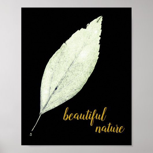 Green Rustic leaf Natuur Love Art Paint Poster (Voorkant)