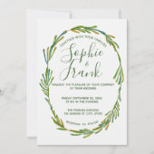 Green Rustic Leafy gepersonaliseerde bruiloft uitn Kaart (Voorkant)