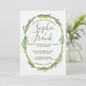 Green Rustic Leafy gepersonaliseerde bruiloft uitn Kaart (Staand voorkant)
