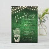 Green Rustic Mason Jar Wedding DIGITAL Print Kaart (Staand voorkant)