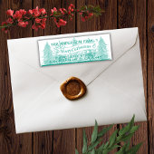 Green Rustic Merry Christmas Tree Retouradres Zelfinktende Stempel