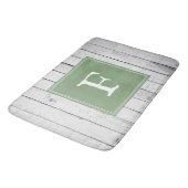 Green Rustic Monogram Bath Mat (Gekanteld)