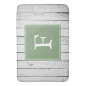 Green Rustic Monogram Bath Mat (Voorkant Verticaal)