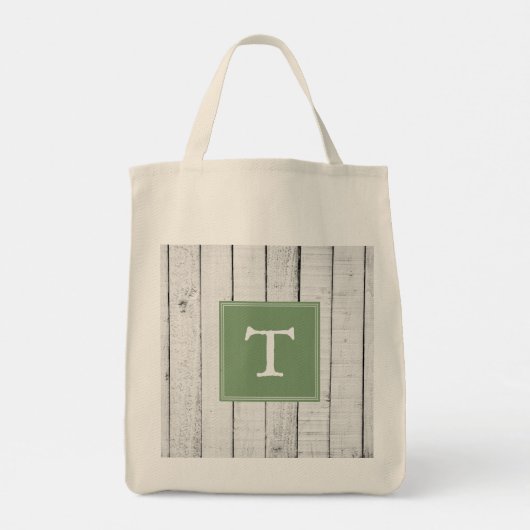 Green Rustic Monogram Canvas tas (Achterkant)