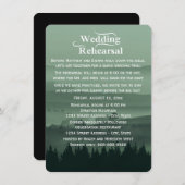 Green Rustic Mountain bruiloft repetitie diner Kaart (Voorkant / Achterkant)