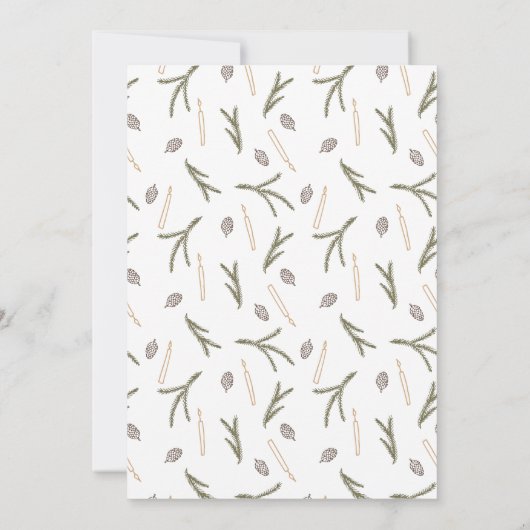 Green Rustic Pine kerstfeest uitnodiging (Achterkant)