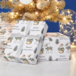 Green Rustic Santa Christmas Pinecone Deer Cadeaupapier<br><div class="desc">Rustiek Kerstman Pinecone hert</div>