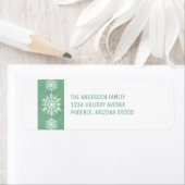 Green Rustic Snowflake Holiday Etiket (Insitu)