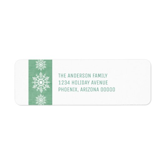 Green Rustic Snowflake Holiday Etiket (Voorkant)