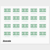 Green Rustic Snowflake Holiday Vierkante Sticker (Vel)