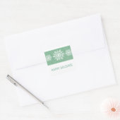 Green Rustic Snowflake Holiday Vierkante Sticker (Envelop)
