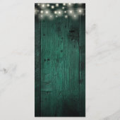 Green Rustic String Lights Schuur Hout Wedding Men Menu (Achterkant)