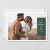 Green Rustic Tree Woodgrain Christmas Photo Card Kaart (Voorkant)
