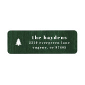Green Rustic Tree Woodgrain Return Address Label (Voorkant)
