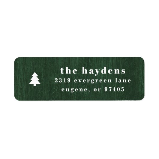 Green Rustic Tree Woodgrain Return Address Label (Voorkant)