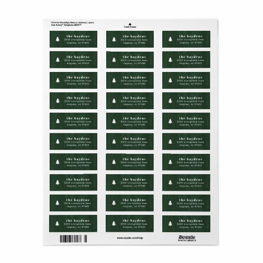 Green Rustic Tree Woodgrain Return Address Label (Full Sheet)