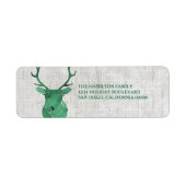 Green Rustic Waterverf Deer Holiday Etiket (Voorkant)