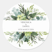 Green Rustic Wedding Circle Sticker (Voorkant)