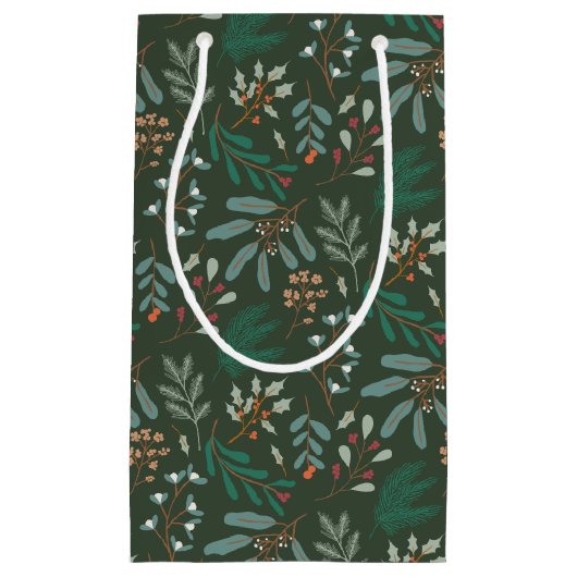 Green Rustic Winter Botanical Klein Cadeauzakje (Voorkant)