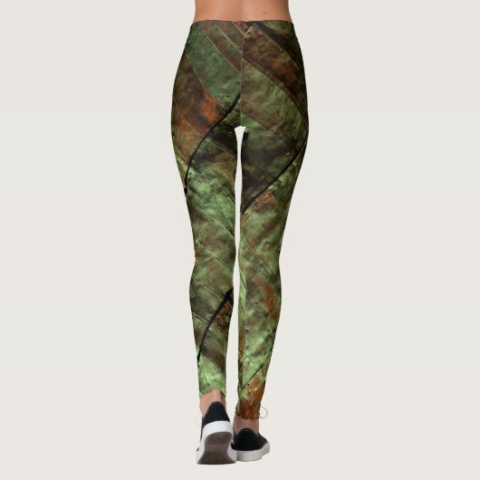 Green Rusty Grunge Metal Leggings (Achterkant)