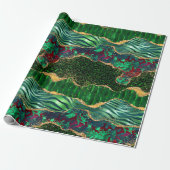 Green Safari Animal Print Agate Cadeaupapier (Uitgerold)