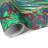 Green Safari Animal Print Agate Cadeaupapier (Rol Hoek)