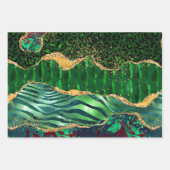 Green Safari Animal Print Agate Inpakpapier Vel (Voorkant 3)
