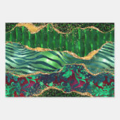 Green Safari Animal Print Agate Inpakpapier Vel (Voorkant 2)