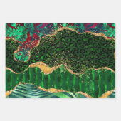 Green Safari Animal Print Agate Inpakpapier Vel (Voorkant)