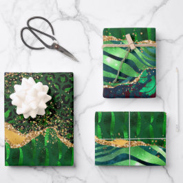 Green Safari Animal Print Agate Inpakpapier Vel