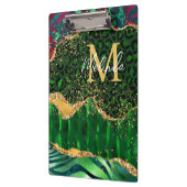 Green Safari Animal Print Agate Klembord (Links)